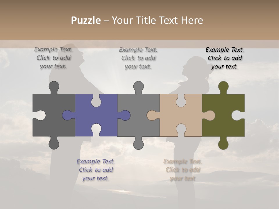 Two People Shaking Hands With The Sun In The Background PowerPoint Template