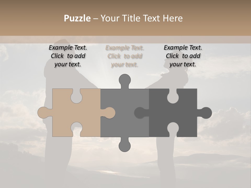 Two People Shaking Hands With The Sun In The Background PowerPoint Template