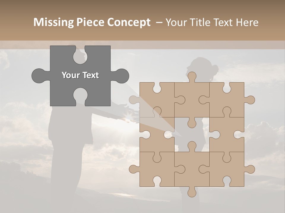 Two People Shaking Hands With The Sun In The Background PowerPoint Template