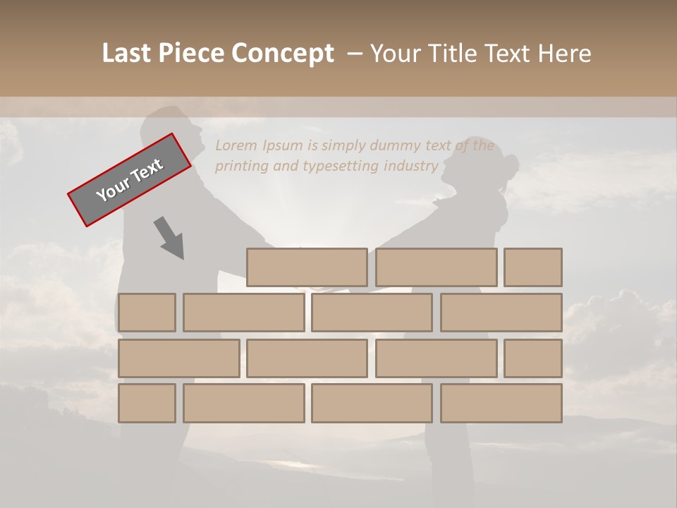 Two People Shaking Hands With The Sun In The Background PowerPoint Template