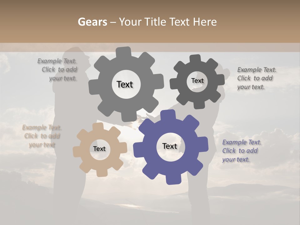 Two People Shaking Hands With The Sun In The Background PowerPoint Template