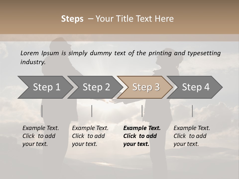 Two People Shaking Hands With The Sun In The Background PowerPoint Template