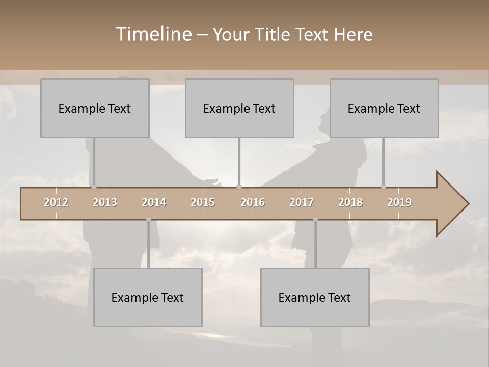 Two People Shaking Hands With The Sun In The Background PowerPoint Template