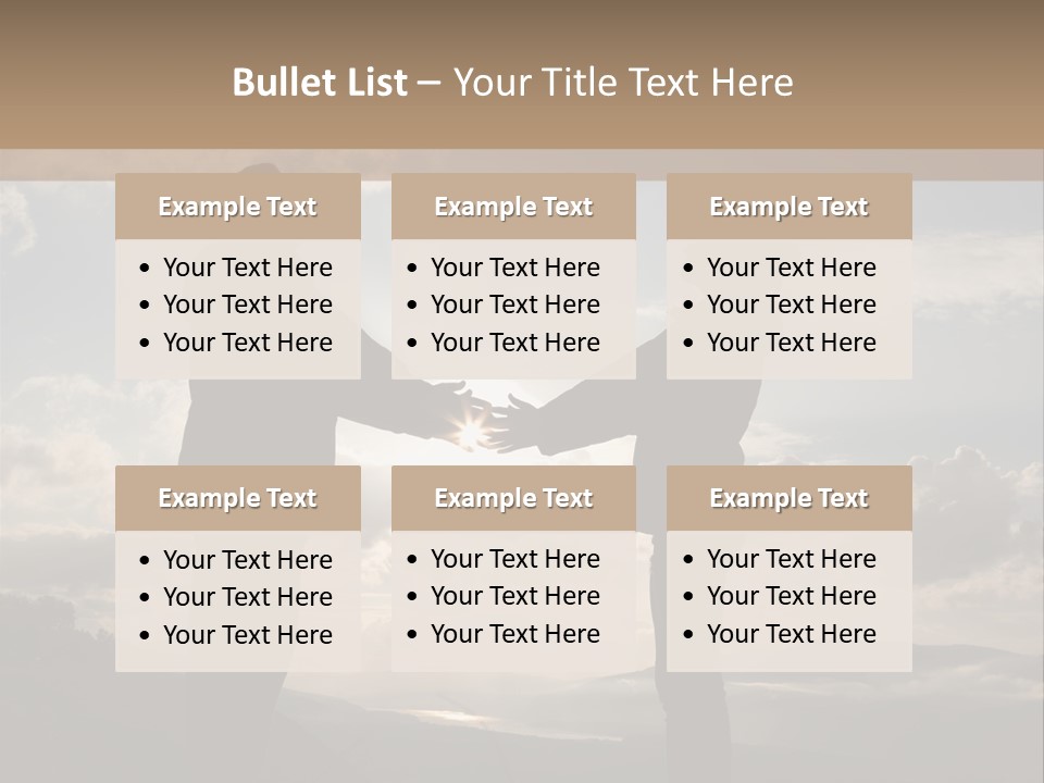 Two People Shaking Hands With The Sun In The Background PowerPoint Template