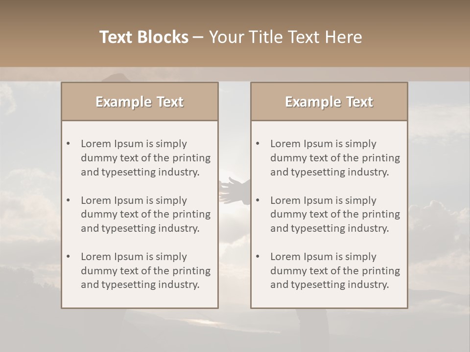 Two People Shaking Hands With The Sun In The Background PowerPoint Template