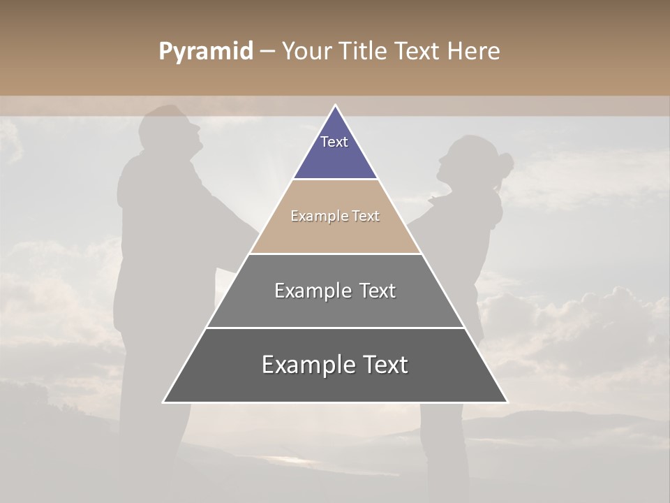Two People Shaking Hands With The Sun In The Background PowerPoint Template