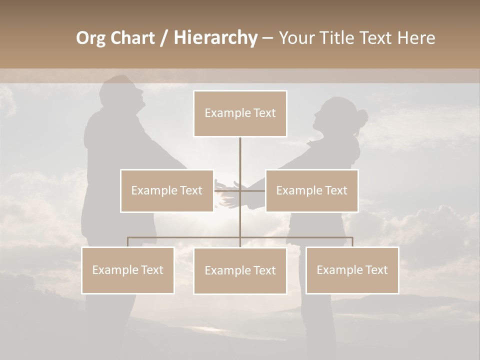 Two People Shaking Hands With The Sun In The Background PowerPoint Template