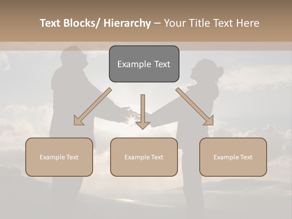 Two People Shaking Hands With The Sun In The Background PowerPoint Template