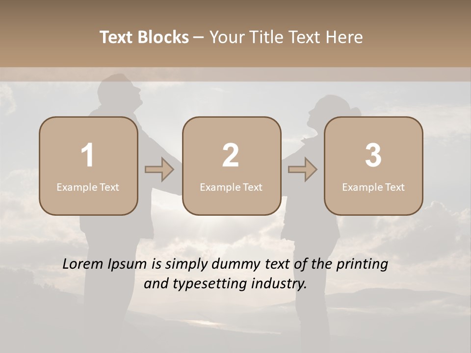 Two People Shaking Hands With The Sun In The Background PowerPoint Template