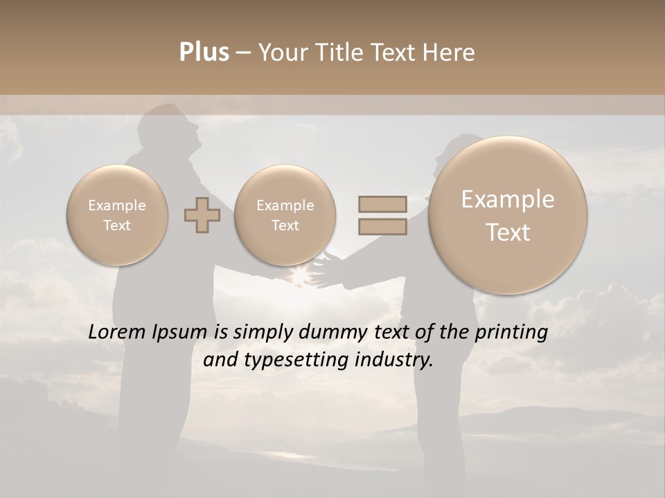Two People Shaking Hands With The Sun In The Background PowerPoint Template