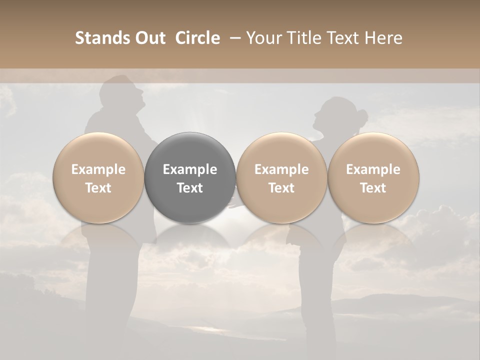 Two People Shaking Hands With The Sun In The Background PowerPoint Template