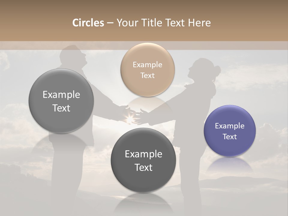 Two People Shaking Hands With The Sun In The Background PowerPoint Template