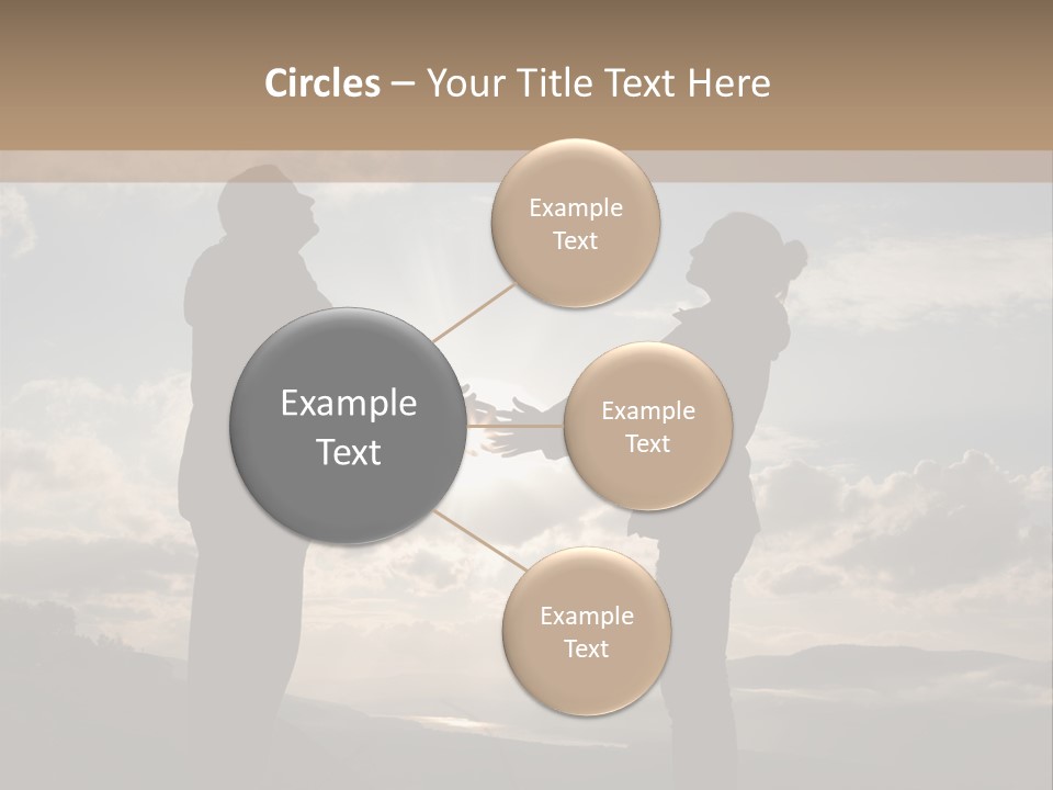 Two People Shaking Hands With The Sun In The Background PowerPoint Template