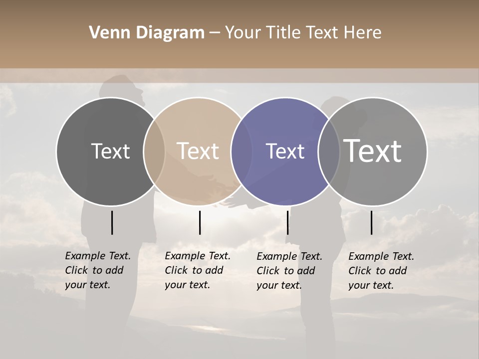 Two People Shaking Hands With The Sun In The Background PowerPoint Template