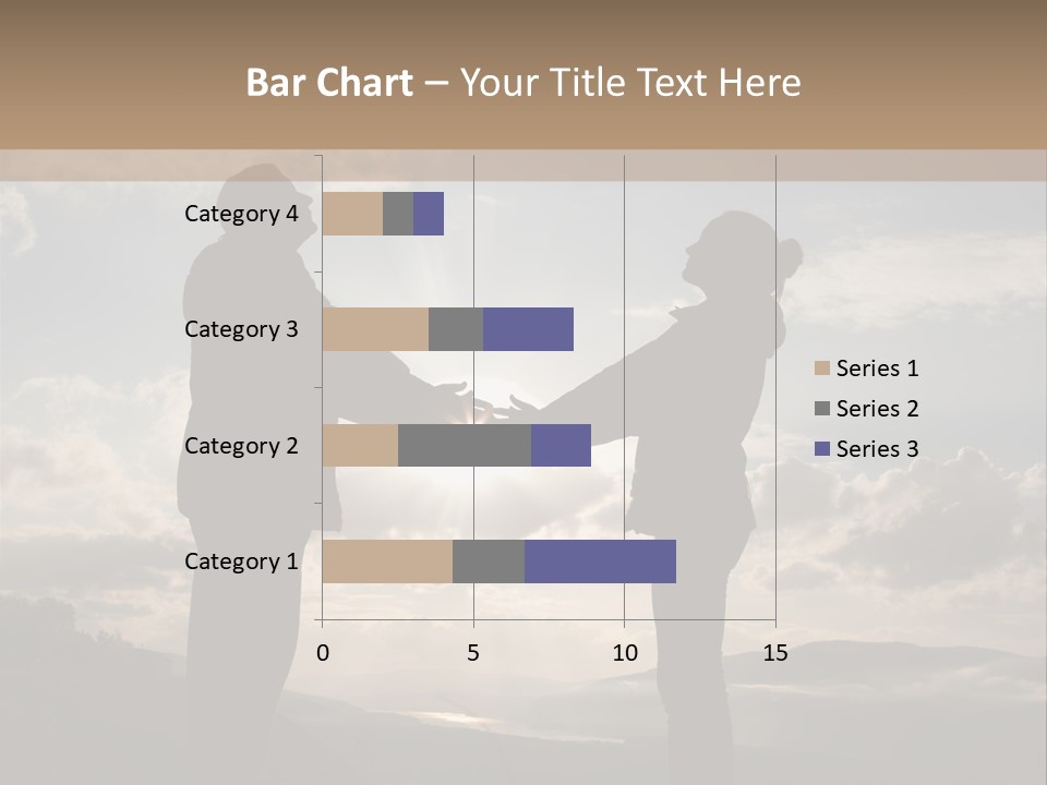 Two People Shaking Hands With The Sun In The Background PowerPoint Template
