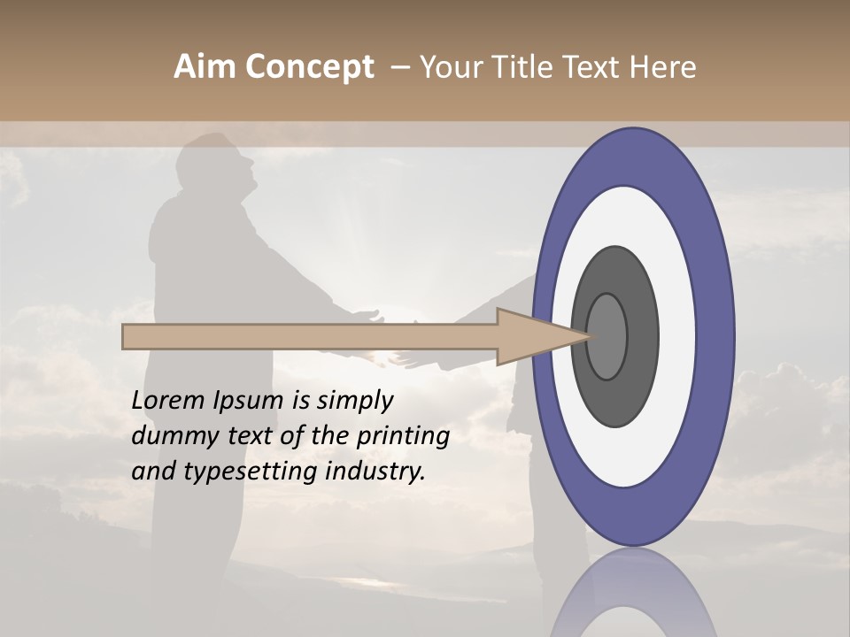 Two People Shaking Hands With The Sun In The Background PowerPoint Template