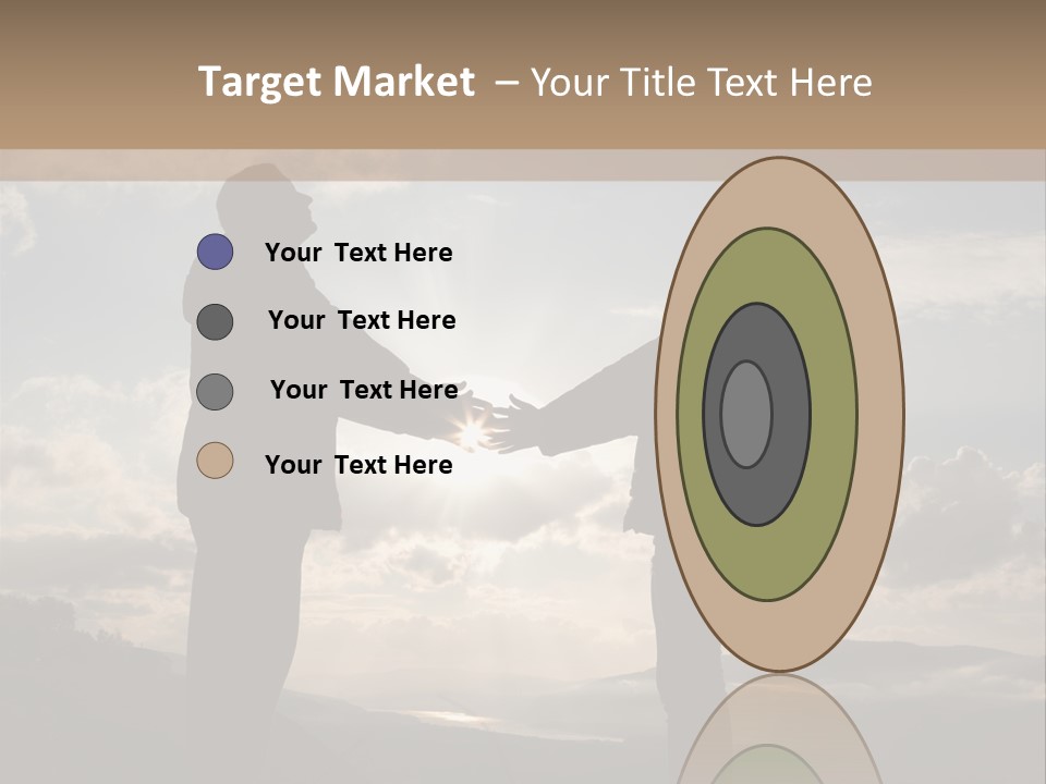 Two People Shaking Hands With The Sun In The Background PowerPoint Template