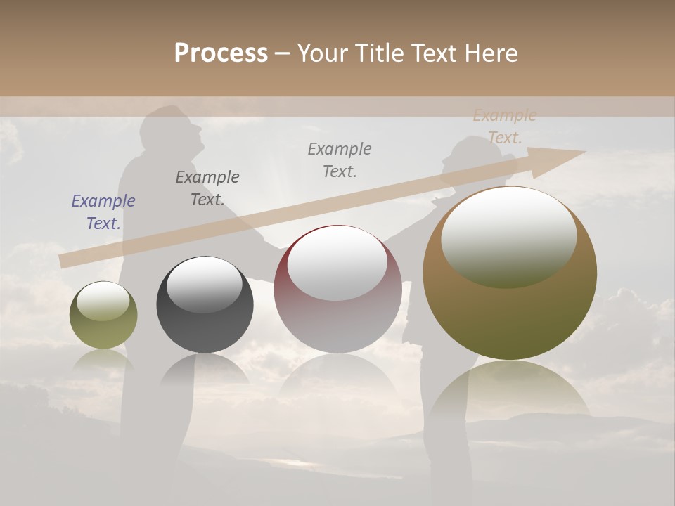 Two People Shaking Hands With The Sun In The Background PowerPoint Template