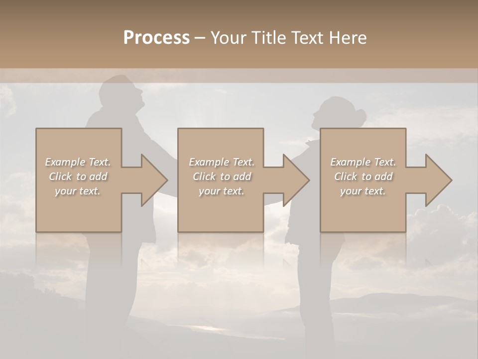 Two People Shaking Hands With The Sun In The Background PowerPoint Template