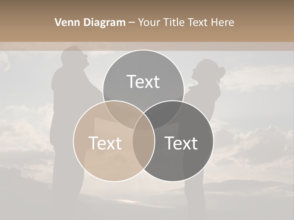 Two People Shaking Hands With The Sun In The Background PowerPoint Template