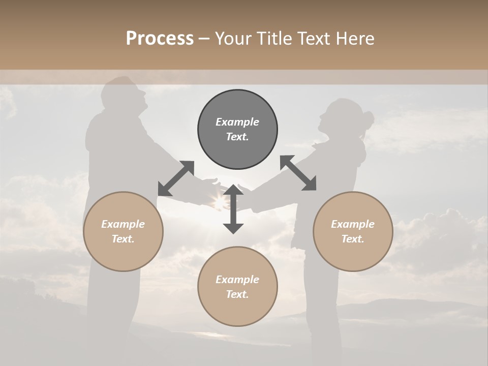 Two People Shaking Hands With The Sun In The Background PowerPoint Template