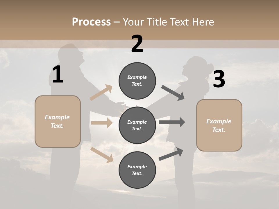 Two People Shaking Hands With The Sun In The Background PowerPoint Template