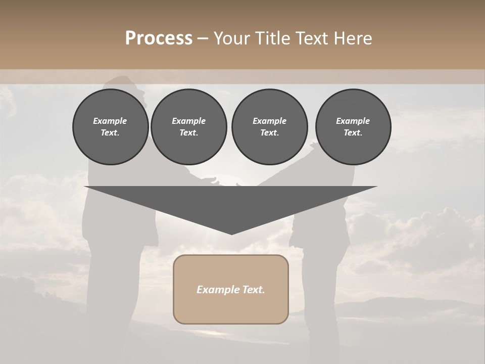 Two People Shaking Hands With The Sun In The Background PowerPoint Template
