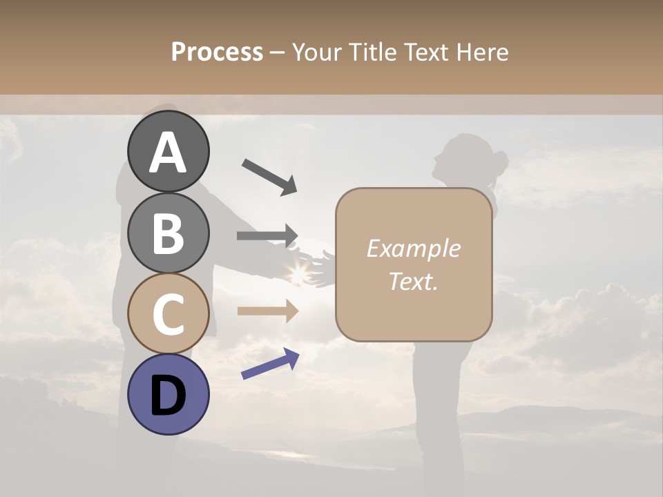 Two People Shaking Hands With The Sun In The Background PowerPoint Template