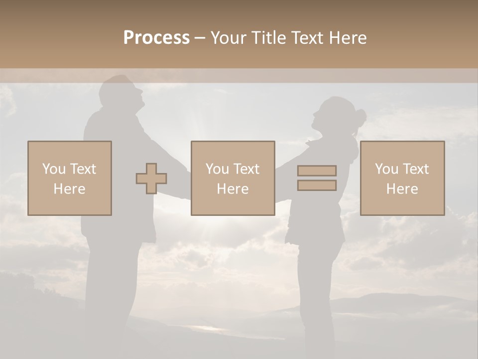 Two People Shaking Hands With The Sun In The Background PowerPoint Template