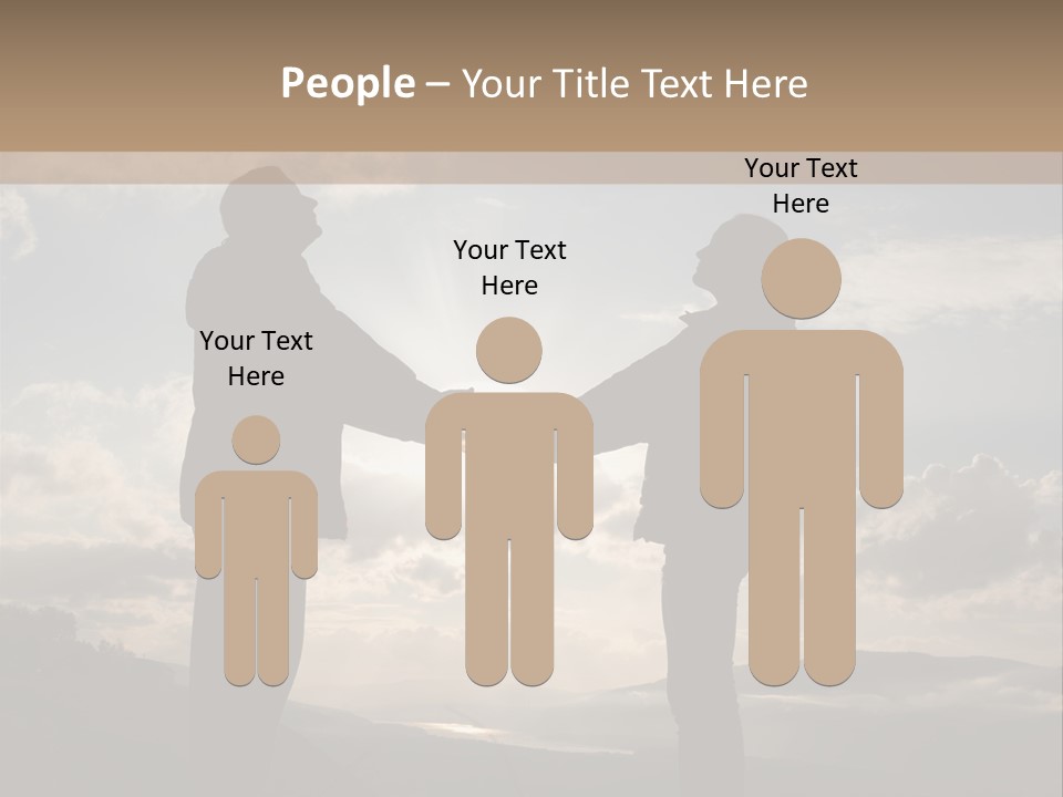 Two People Shaking Hands With The Sun In The Background PowerPoint Template