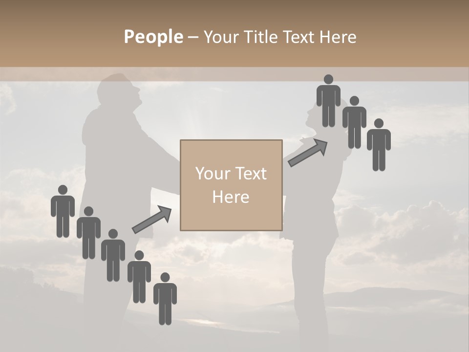 Two People Shaking Hands With The Sun In The Background PowerPoint Template