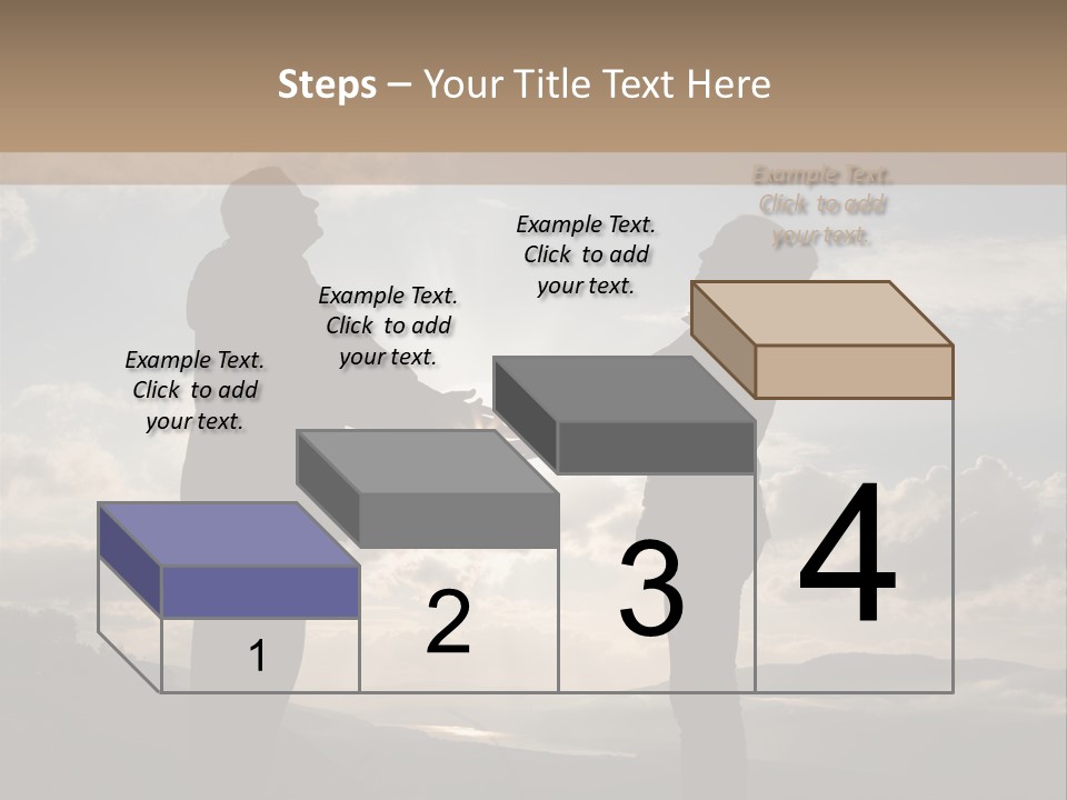 Two People Shaking Hands With The Sun In The Background PowerPoint Template