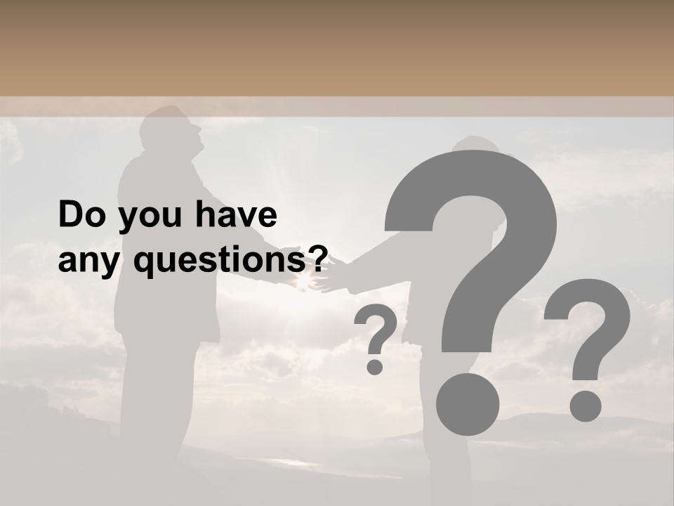 Two People Shaking Hands With The Sun In The Background PowerPoint Template