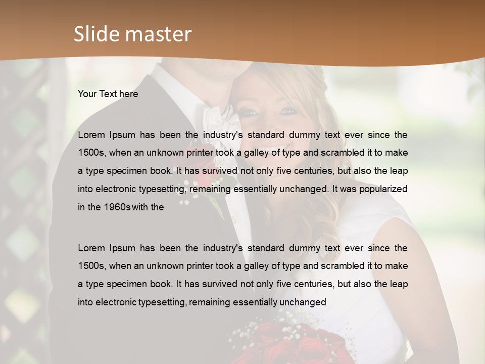 A Man And Woman Are Posing For A Picture PowerPoint Template