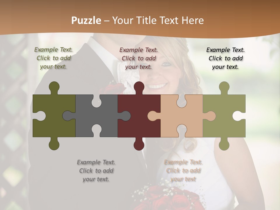 A Man And Woman Are Posing For A Picture PowerPoint Template