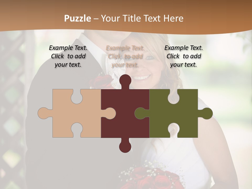 A Man And Woman Are Posing For A Picture PowerPoint Template