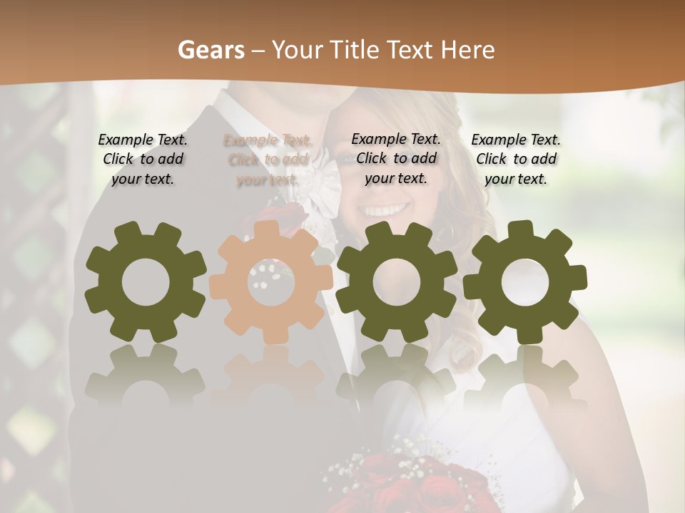 A Man And Woman Are Posing For A Picture PowerPoint Template