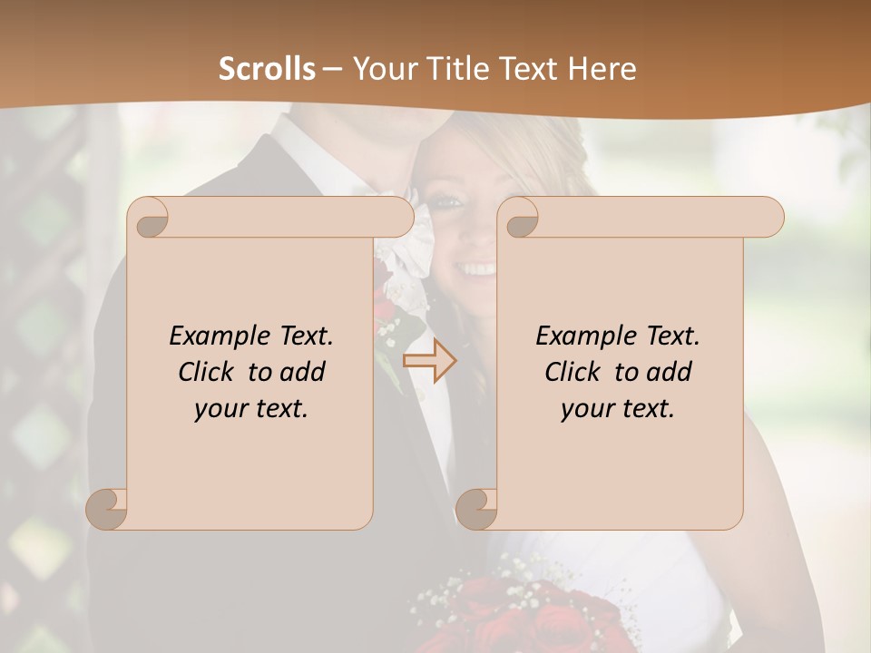 A Man And Woman Are Posing For A Picture PowerPoint Template