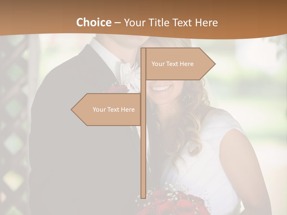 A Man And Woman Are Posing For A Picture PowerPoint Template