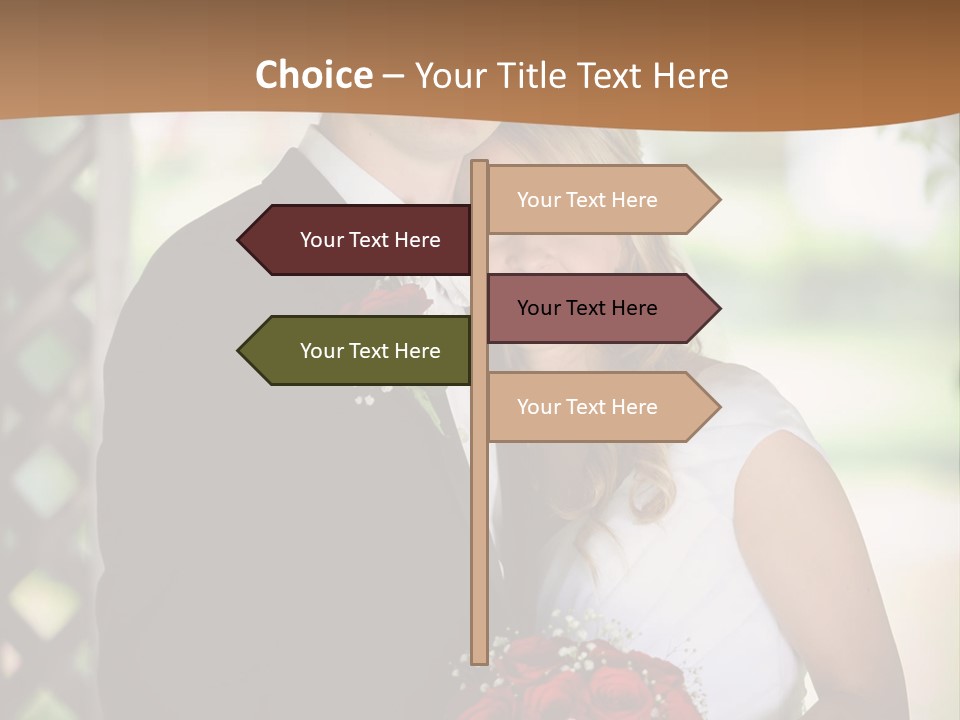 A Man And Woman Are Posing For A Picture PowerPoint Template
