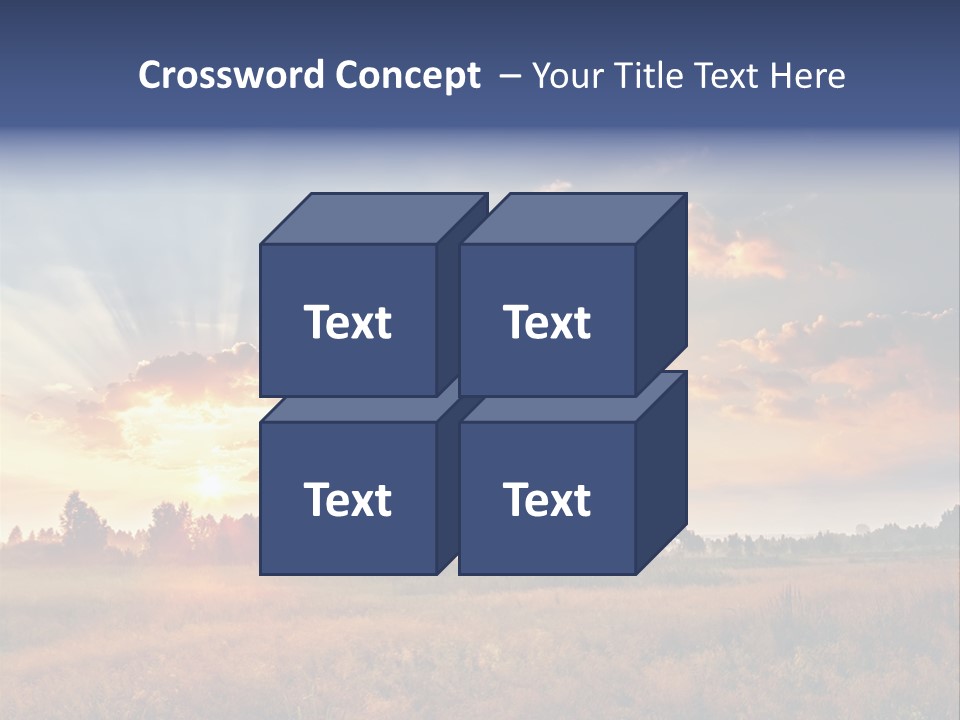 The Sun Is Shining Through The Clouds Over A Field PowerPoint Template