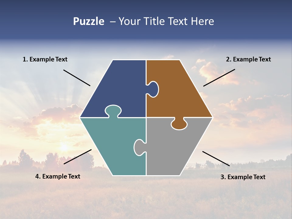 The Sun Is Shining Through The Clouds Over A Field PowerPoint Template