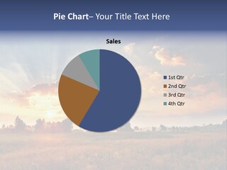 The Sun Is Shining Through The Clouds Over A Field PowerPoint Template