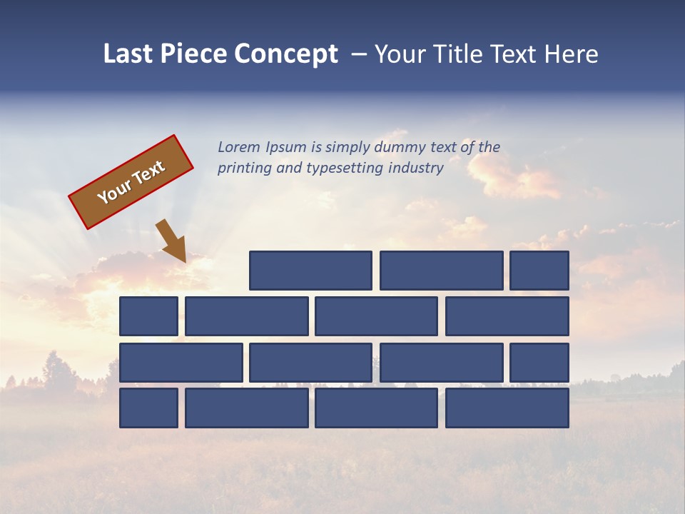 The Sun Is Shining Through The Clouds Over A Field PowerPoint Template