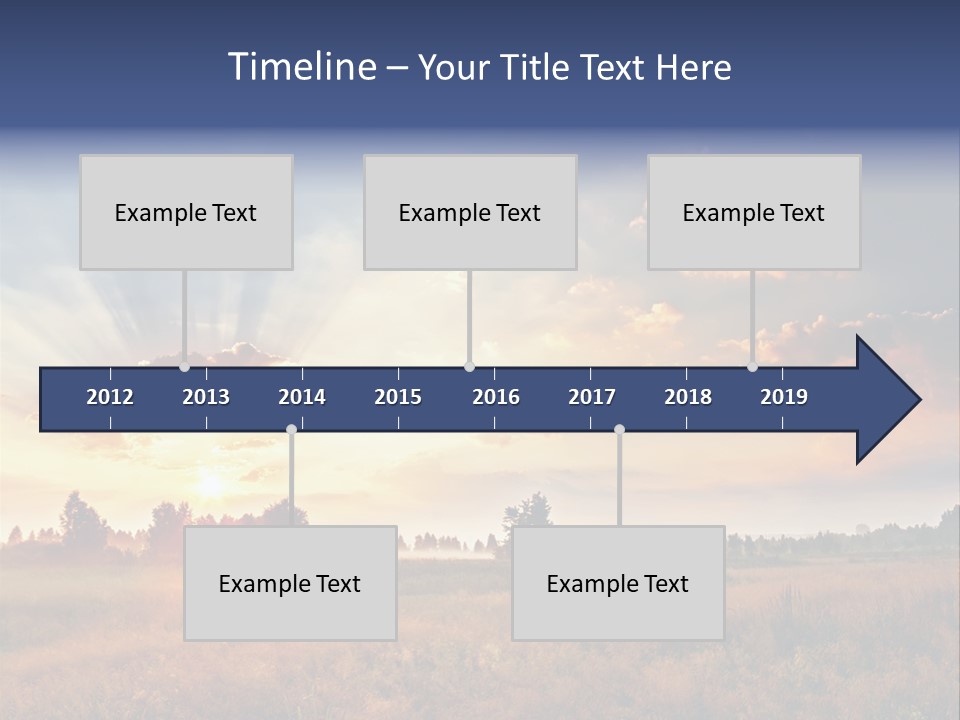 The Sun Is Shining Through The Clouds Over A Field PowerPoint Template