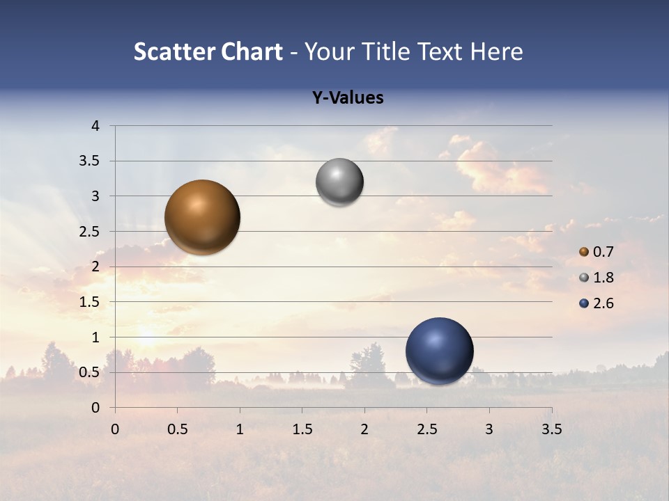 The Sun Is Shining Through The Clouds Over A Field PowerPoint Template