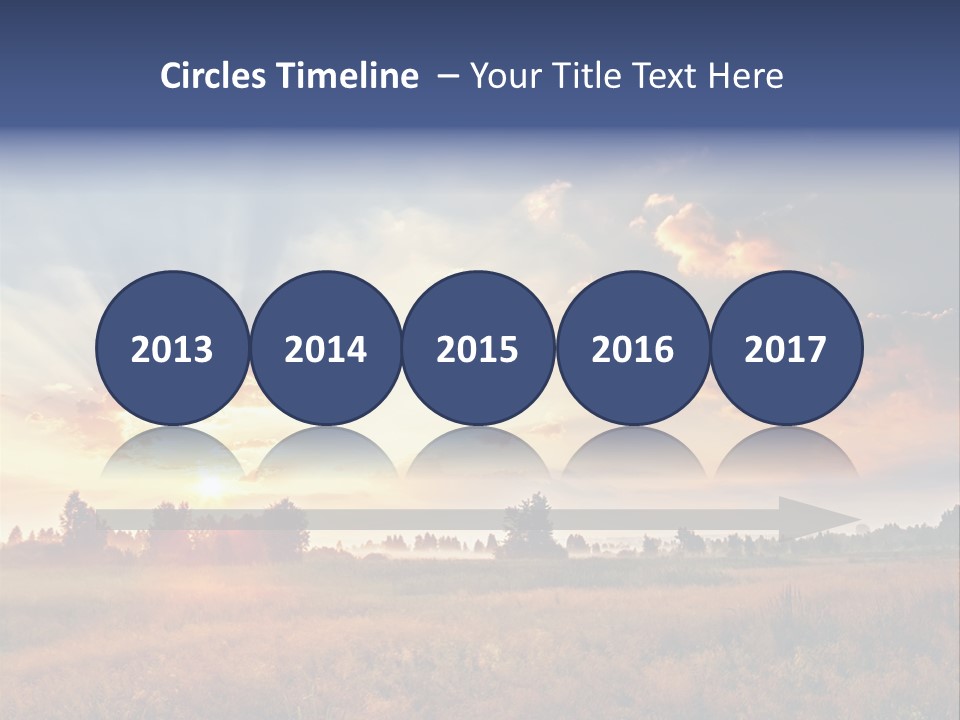 The Sun Is Shining Through The Clouds Over A Field PowerPoint Template