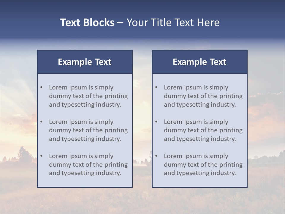 The Sun Is Shining Through The Clouds Over A Field PowerPoint Template