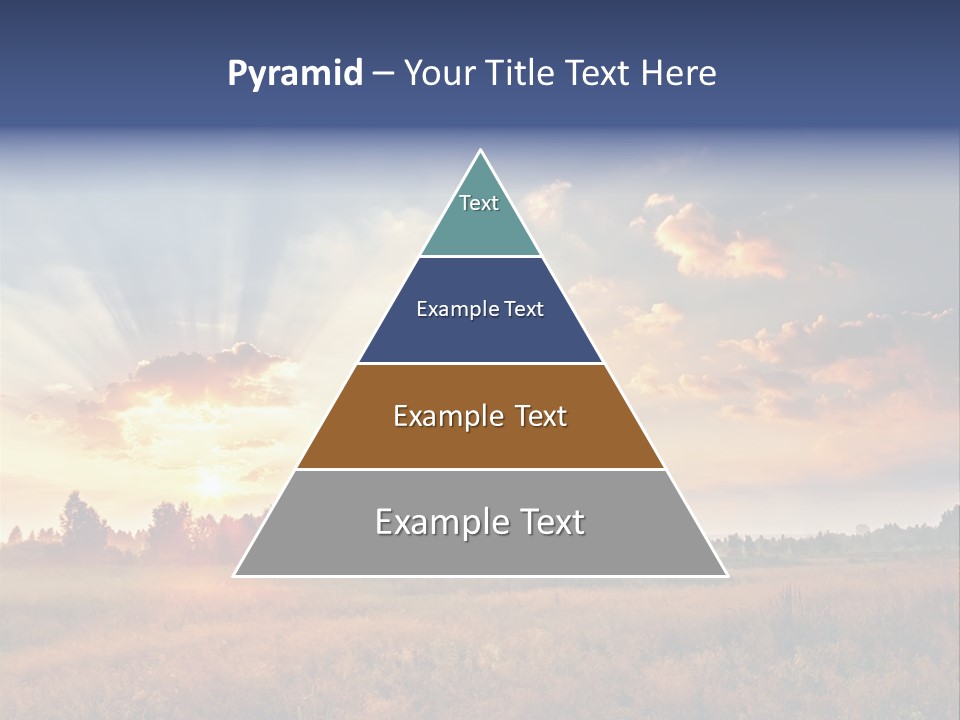The Sun Is Shining Through The Clouds Over A Field PowerPoint Template