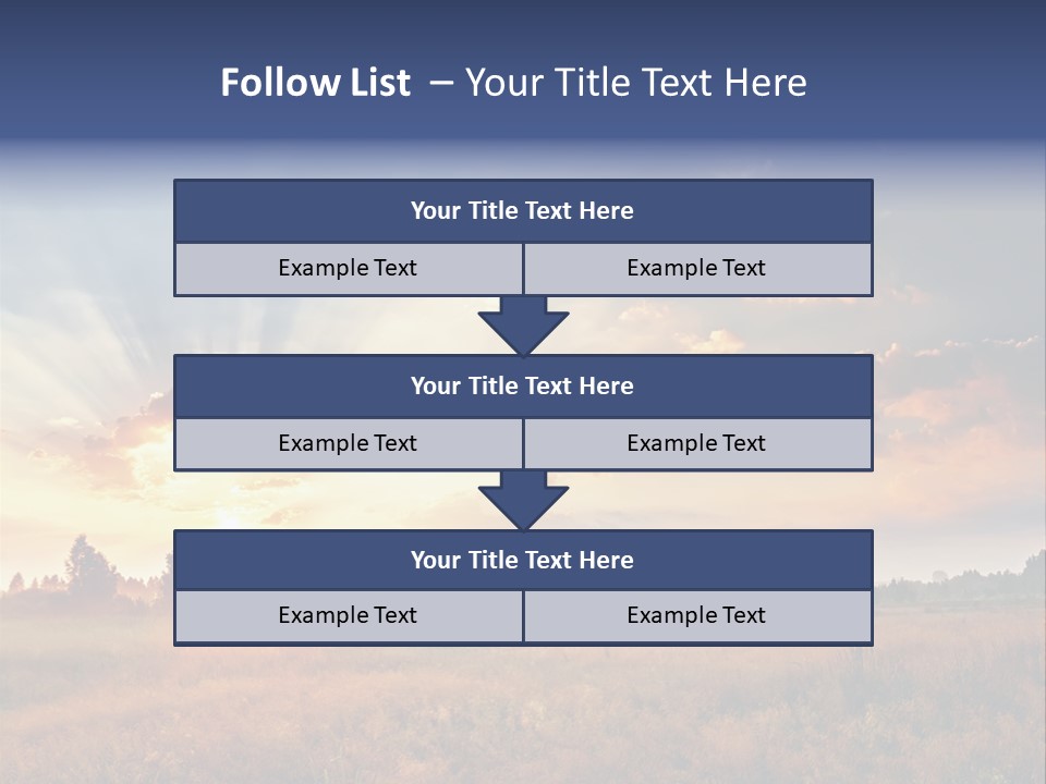 The Sun Is Shining Through The Clouds Over A Field PowerPoint Template